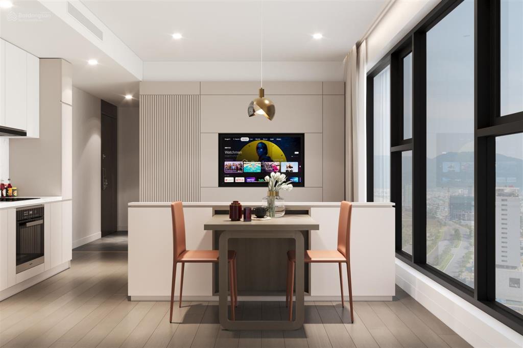 Độc quyền căn góc 1pn view trọn vẹn sông hàn  biển mỹ khê, tầng cao, hỗ trợ vay 80%