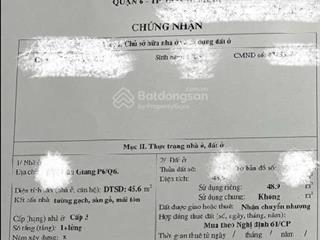 Nhà 2 tầng mới đẹp hẻm 1/ hậu giang giáp q5 chỉ 4,4 tỷ!!!