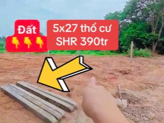 Bán gấp ngang 5m dài 27m thổ cư shr 390tr, sát tiểu học cây da hiệp thạnh
