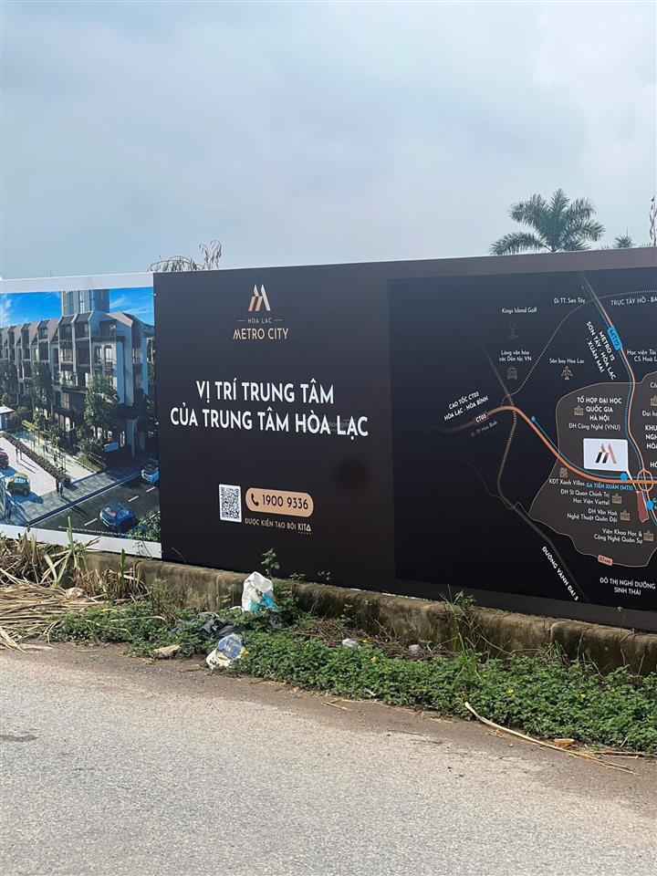 Căn shophouse 160m2  có 2 mặt tiền  hướng đông nam  dự án hòa lạc metro city  gđ 1 giá tốt