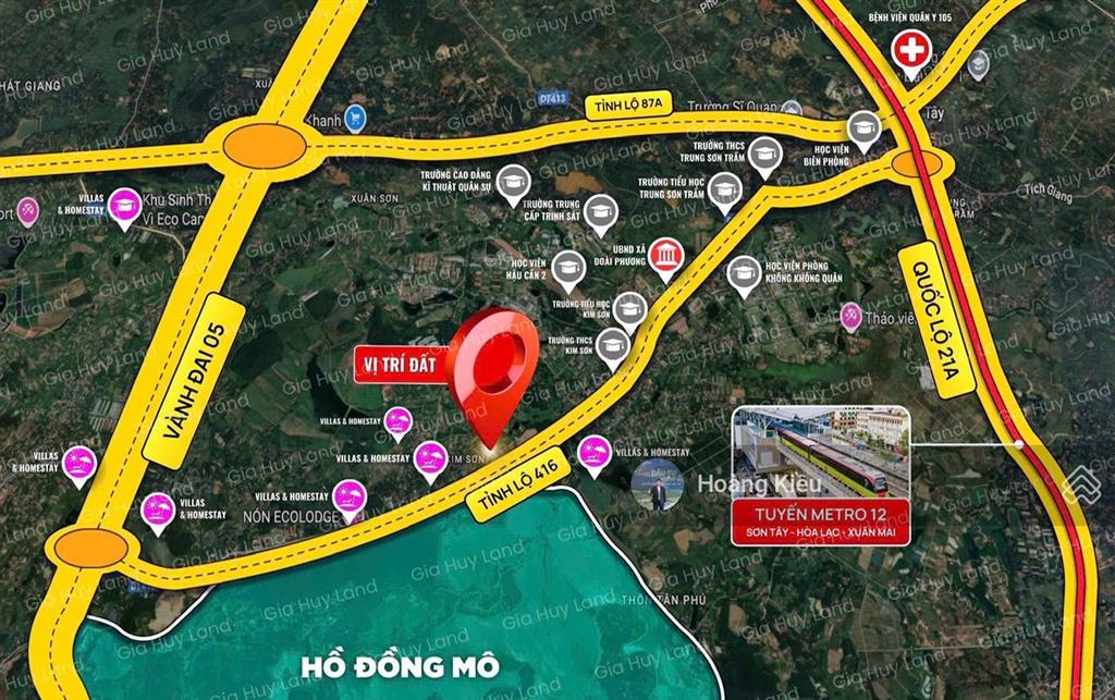 Cần bán gấp lô đất gần hồ đồng mô dt 62,1m2 gần bt sinh thái phan thị, rẻ nhất khu vực. giá 1.55tỷ