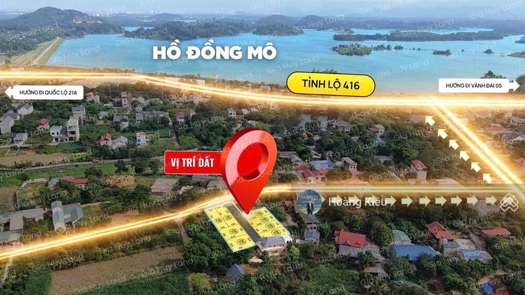 Cần bán gấp lô đất gần hồ đồng mô dt 62,1m2 gần bt sinh thái phan thị, rẻ nhất khu vực. giá 1.55tỷ