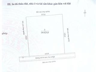 Chuyển nhượng duy nhất 1 lô đất đẹp trong cụm công nghiệp bắc giang. diện tích 14.625 m²