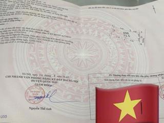 Bán đất yên sơn, quốc oai  gần đại lộ thăng long  73m2  giá 2,75 tỷ ngõ ô tô siêu nông