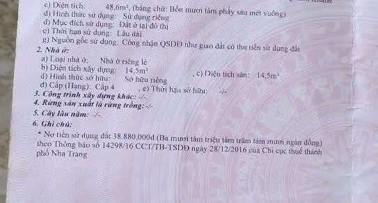 Bán đất tặng nhà cấp 4 có gác lửng ngay chợ bình tân. dt 48.6m2., giá bán nhanh 1 tỷ 400 triệu