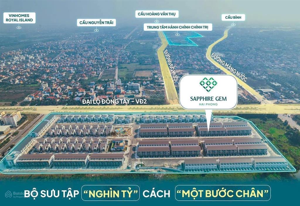 Bán khẩn cấp nhà phố liền kề 3,5 tầng lô 110 m2 khu đô thị sapphire gem hải phòng
