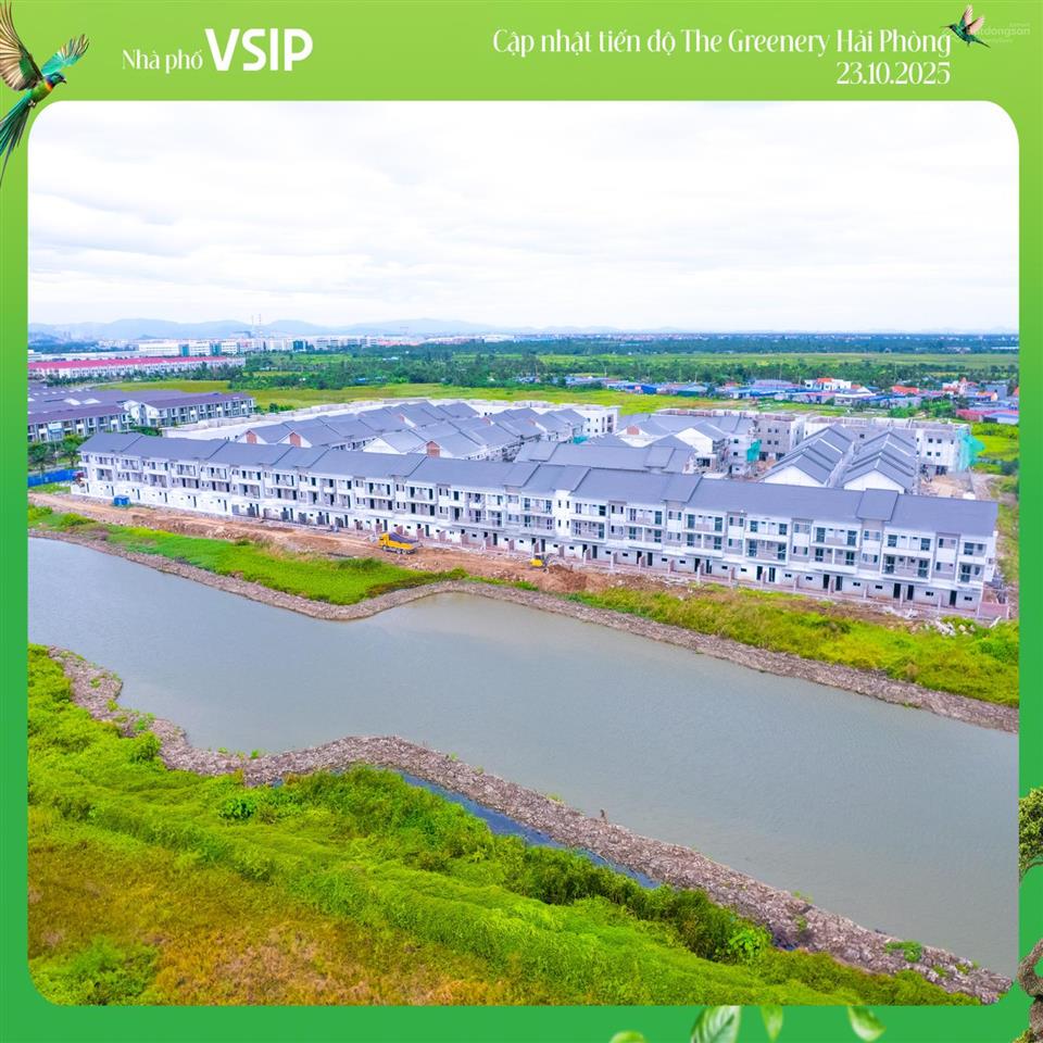Rẻ nhất dự án nhà phố ven sông the greenery cách tthc hải phòng 2 km giá chỉ 4 tỷ xx