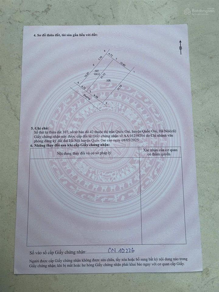 Đất trung tâm thị trấn quốc oai (xã quốc oai) ngay ga metro văn cao và bệnh viện sản nhi trung ương