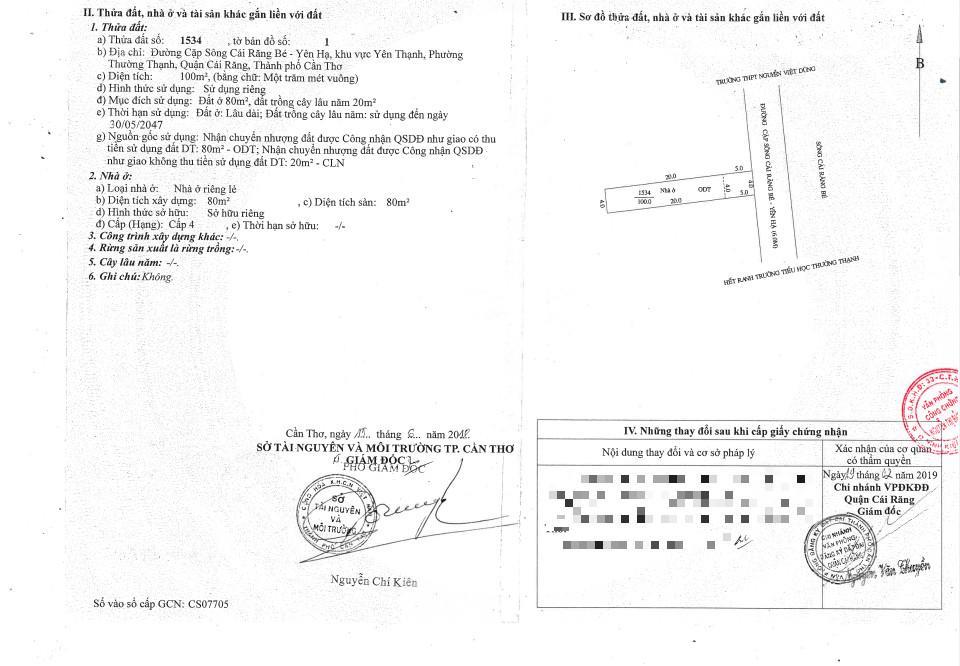 Bán nhà cấp 4 thổ cư hoàn công ngay mặt tiền đường hàng gòn (cặp sông cái răng bé)