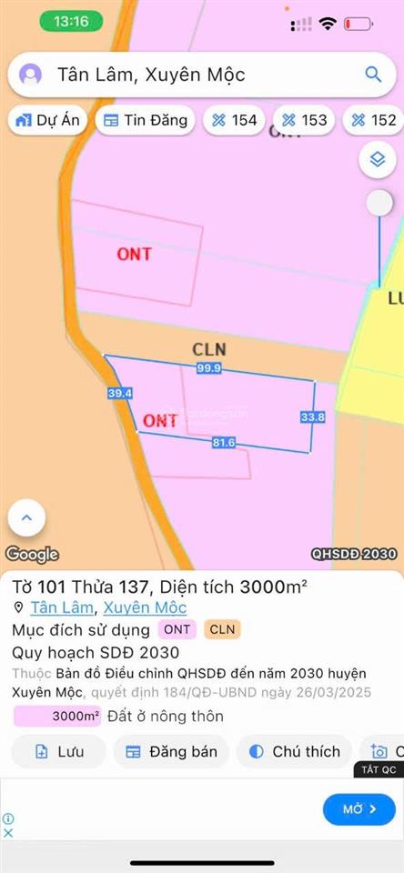Chính chủ bán gấp lô đất 1000m2 có 150m2 thổ, sổ hồng riêng, giá cực rẻ. 0943 138 *** khánh