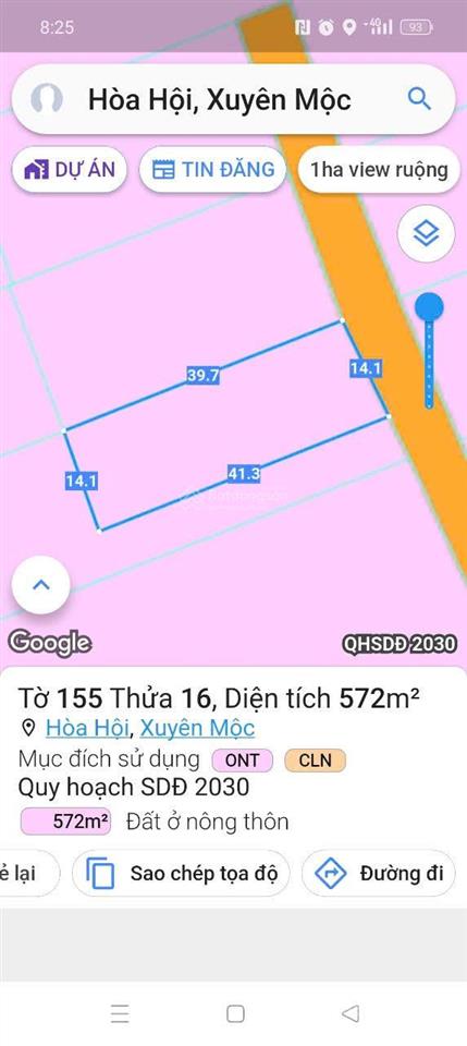 Bán đất tại xã hòa hội, 1,5 tỷ, 550 m2, mặt tiền 14m, đường nhựa, hàng hot! 0943 138 ***