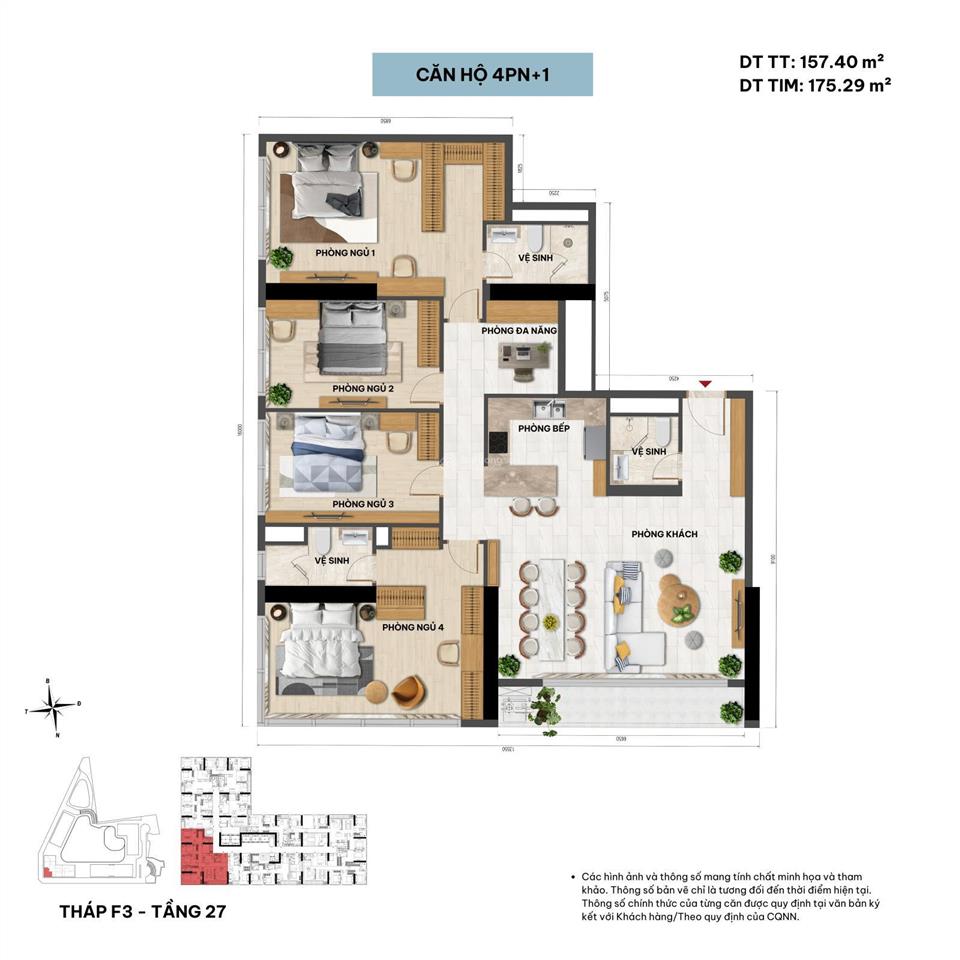 Căn hộ lô góc 4pn + 1  phiên bản giới hạn tại sun feliza cầu giấy  159m2  mặt tiền tới 13m