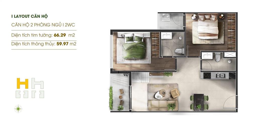 Căn hộ 2pn, 2wc  giá chỉ 3,2 tỷ  sở hữu không gian sống đỉnh cao tại lusso sài gòn