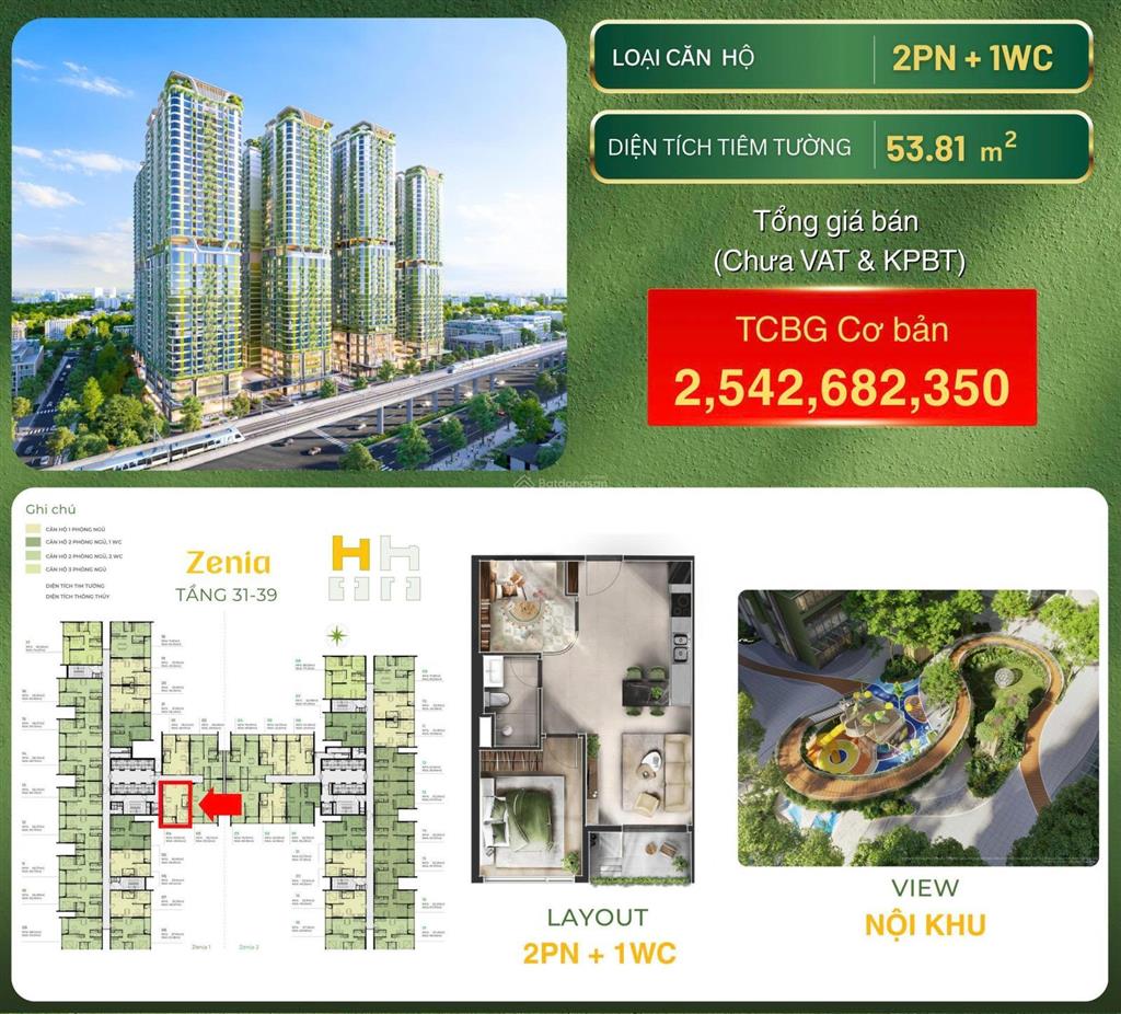 Chốt ngay 2pn 1wc giá tốt vị trí vàng, tiện ích đỉnh