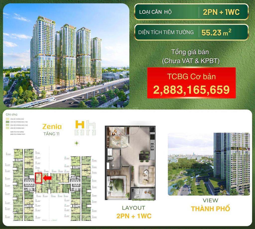 Chốt ngay 2pn 1wc giá tốt vị trí vàng, tiện ích đỉnh
