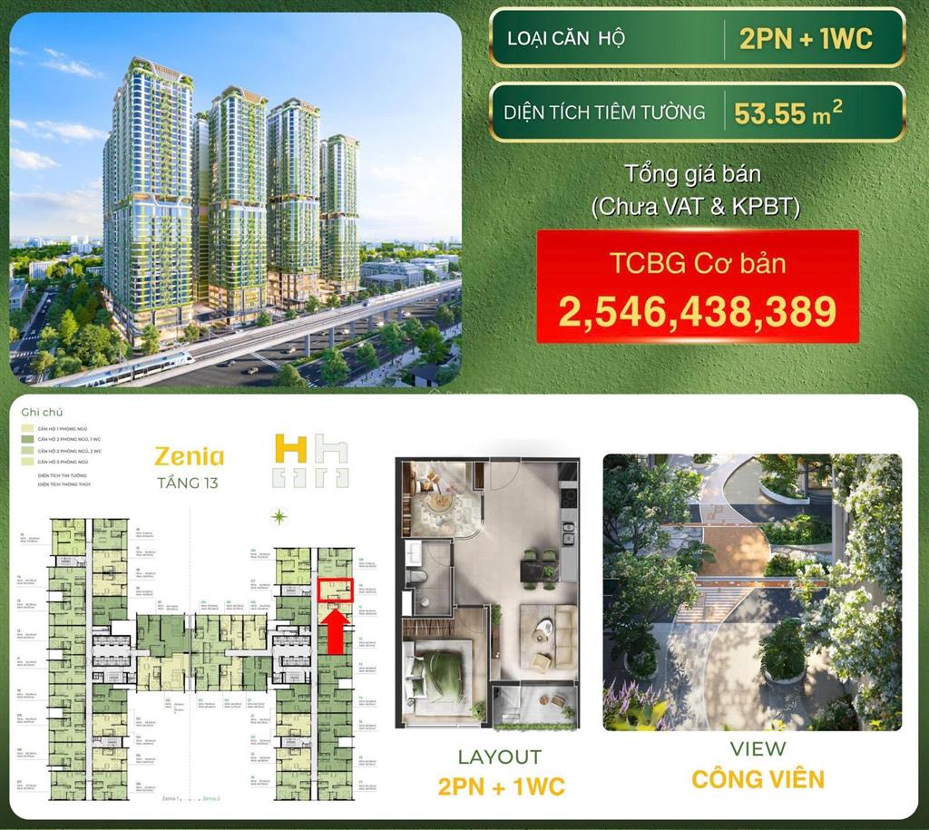 Chốt ngay 2pn 1wc giá tốt vị trí vàng, tiện ích đỉnh