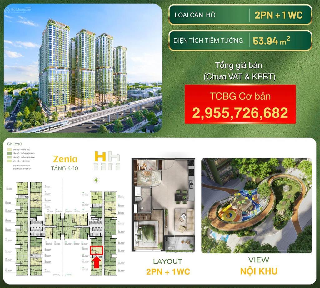 Chốt ngay 2pn 1wc giá tốt vị trí vàng, tiện ích đỉnh