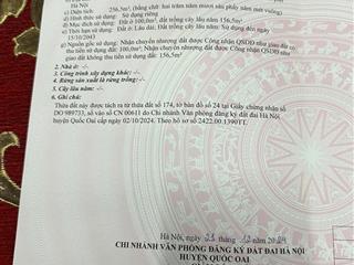 Chính chủ bán đất đẹp! gần trung tâm xã hòa thạch quốc oai hà nội. dt 256,5m2 tc 100m giá 4,1 tỷ