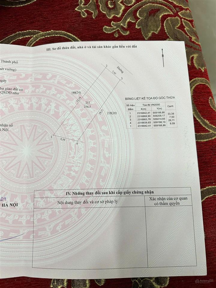 Chính chủ bán đất đẹp! gần trung tâm xã hòa thạch quốc oai hà nội. dt 256,5m2 tc 100m giá 4,1 tỷ