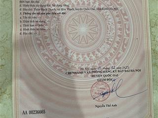 Nhỉnh 3 tỷ sở hữu lô đất đẹp hoà thạch phú cát pt,hn ,dt 200m tc 100m mt 8,71m ngõ thông oto