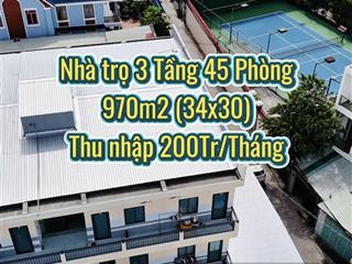 Chdv 3 tầng 45 phòng  34x30  ngay vành đai 2  thu nhập 200tr/tháng  gần trường học đông sv