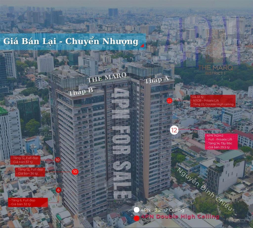 4pn the marq rẻ 28tỷ | bán căn hộ hạng sang quận 1, tầng cao, đã sổ, cho thuê 95,95 triệu