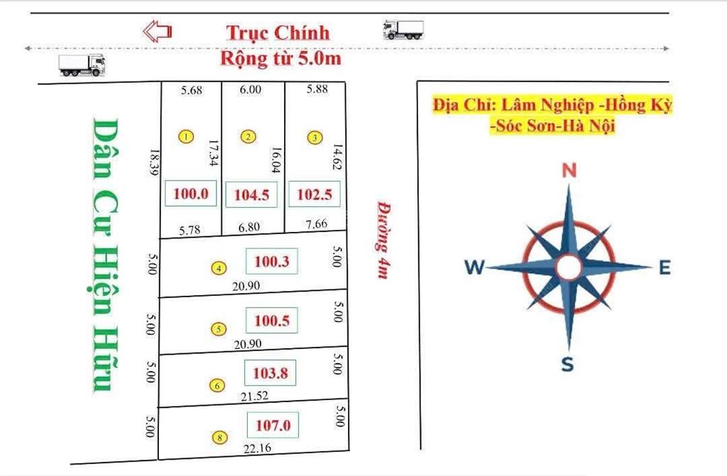 E ra 08 siêu phẩm cho quý khách hàng nđt ạ 100m2 full thổ cư giá chỉ hơn tỷ/ lô đường thông ô tô