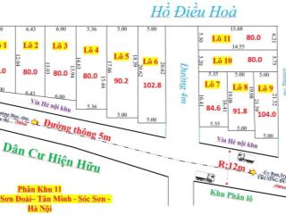 Siêu phẩm 11 lô f0 cách trục chính 30m tại sơn đoài  tân minh  sóc sơn  hn (số lượng còn lại ít)