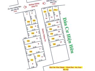 Phú thịnh  minh phú  sóc sơn  hà nội. em có 17 lô đất và bắt đầu nhận cọc những lô đất đầu