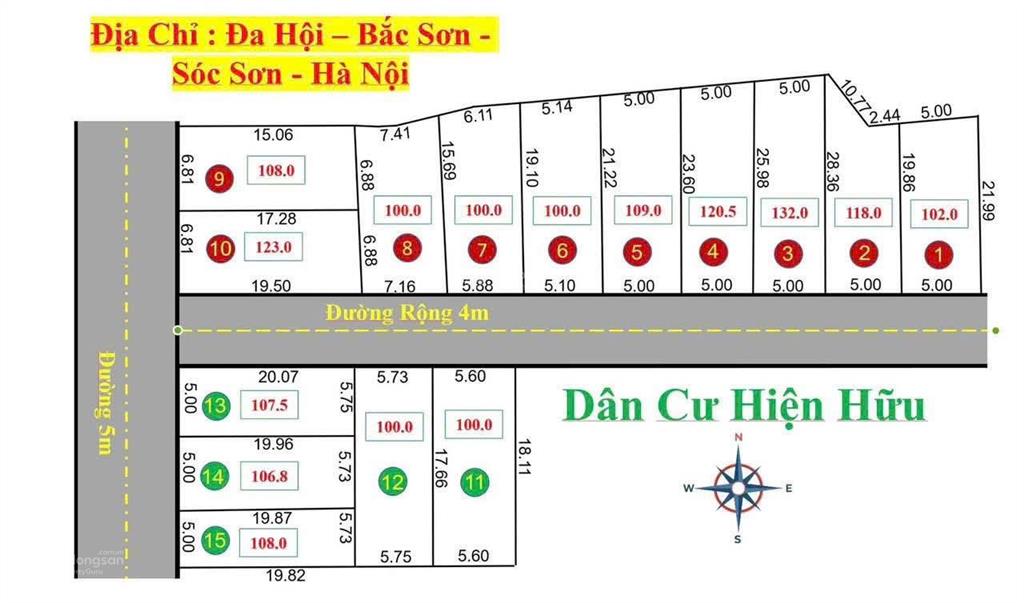 Chính thức mở bán f0khu 23 lô full thổ cư đã sẵn sổ từng lô công chứng đc ngay đg trả