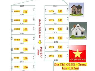 Bán đất tại đường 3, xã hồng kỳ, sóc sơn, hà nội, 1,75 tỷ, 100m2