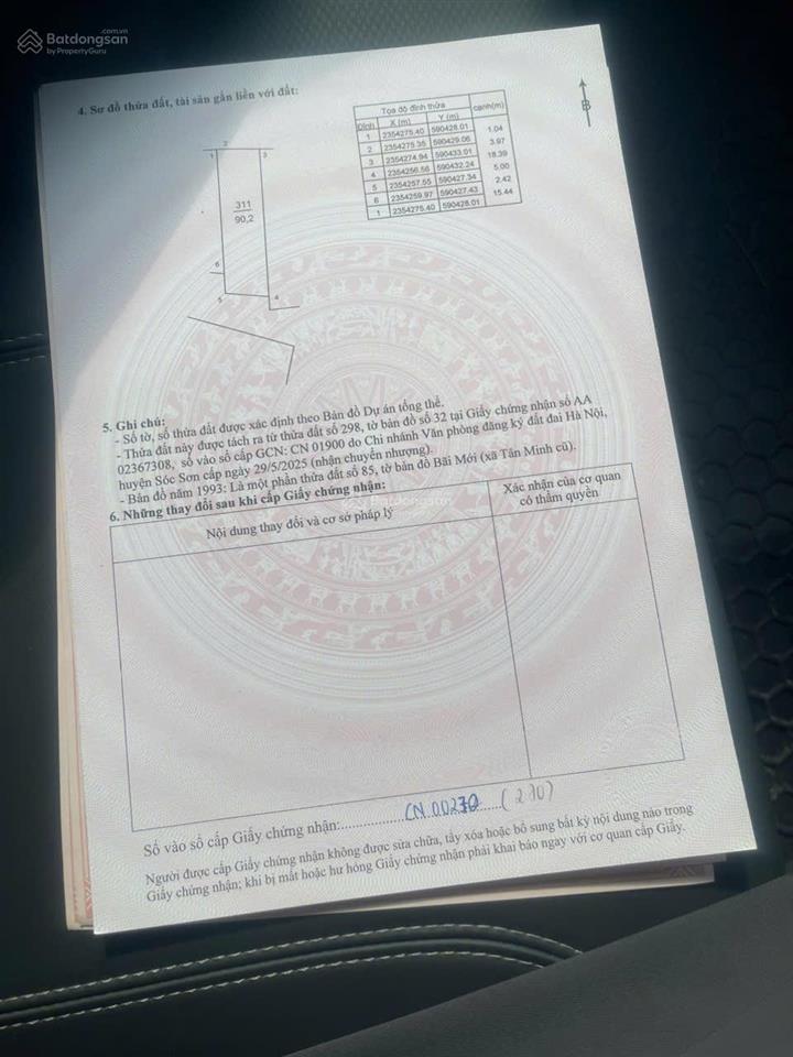 Bán đất gần trường đua ngựa sóc sơn 91.8m2 full thổ cư đường nhựa vỉa hè r 10m  3 ôtô tránh nhau