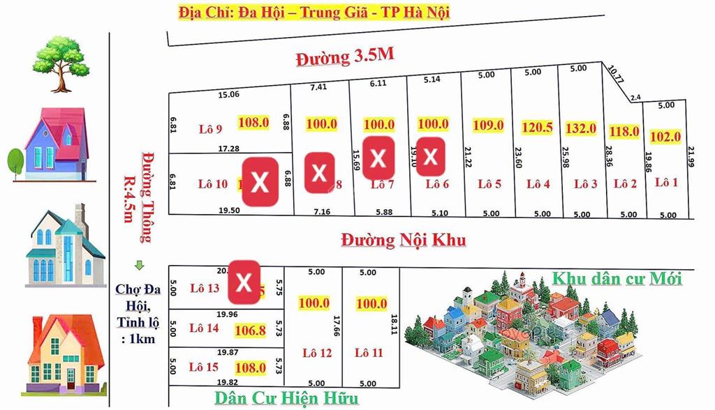 Bán đất tại xã bắc sơn, sóc sơn, hà nội, giá 675 triệu, diện tích 100m2, view đẹp