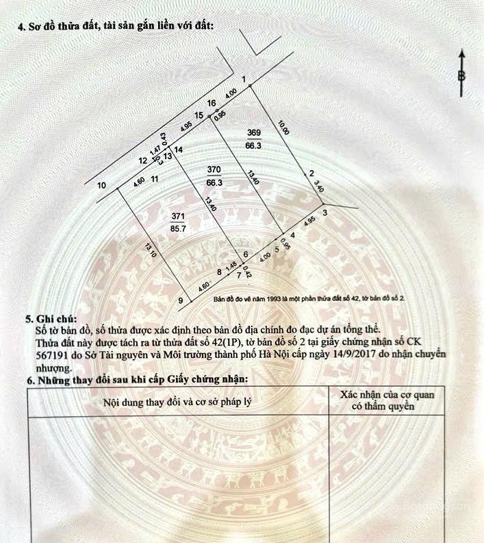 Bán gấp thửa đất vàng ngọc thuỵ 8 tỷ67m2mặt tiền 5mgiá đầu tưngõ thông, nông ô tô gầnsổ vuông