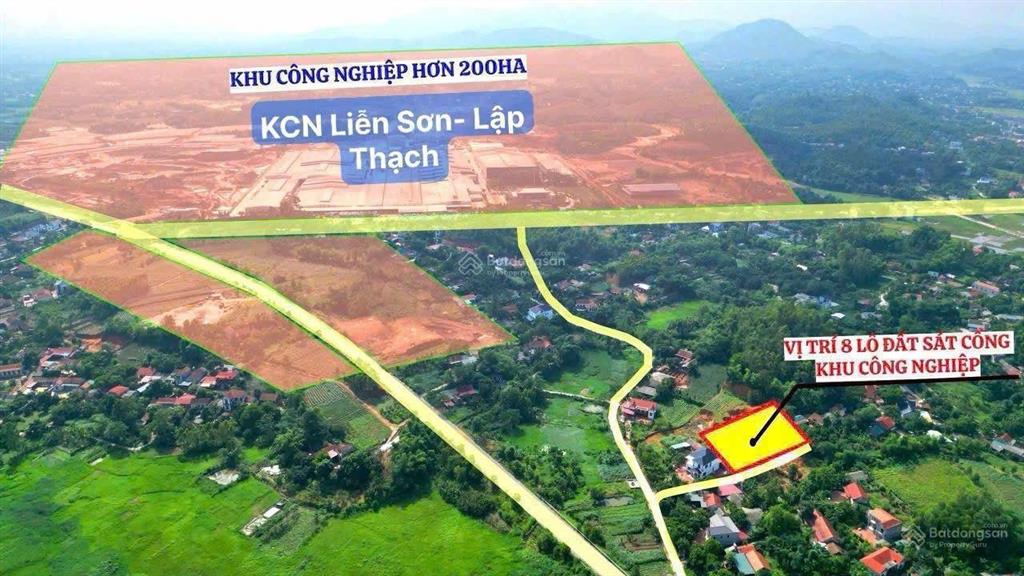 Đất giáp cổng kcn liễn sơn lập thach. giá chỉ hơn 400tr. kinh doanh nhà trọ được. dt 98m2 (tc 50m)