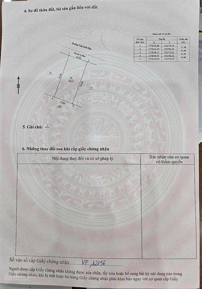 Bán lô đất trần đình đàn, 405m2, vị trí đẹp, sát biển phạm văn đồng.  0905 982 ***