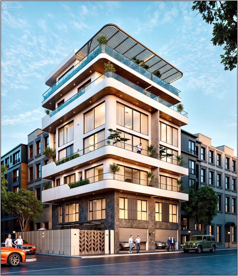 Bán tòa nhà văn phòng phố thạch bàn, cổ linh, lô góc, 102m2*7t*mt10m  vỉa hè rộng giá 45 tỷ có tl