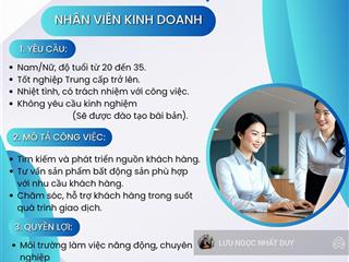 Thông báo tuyển dụng nhân viên kinh doanh