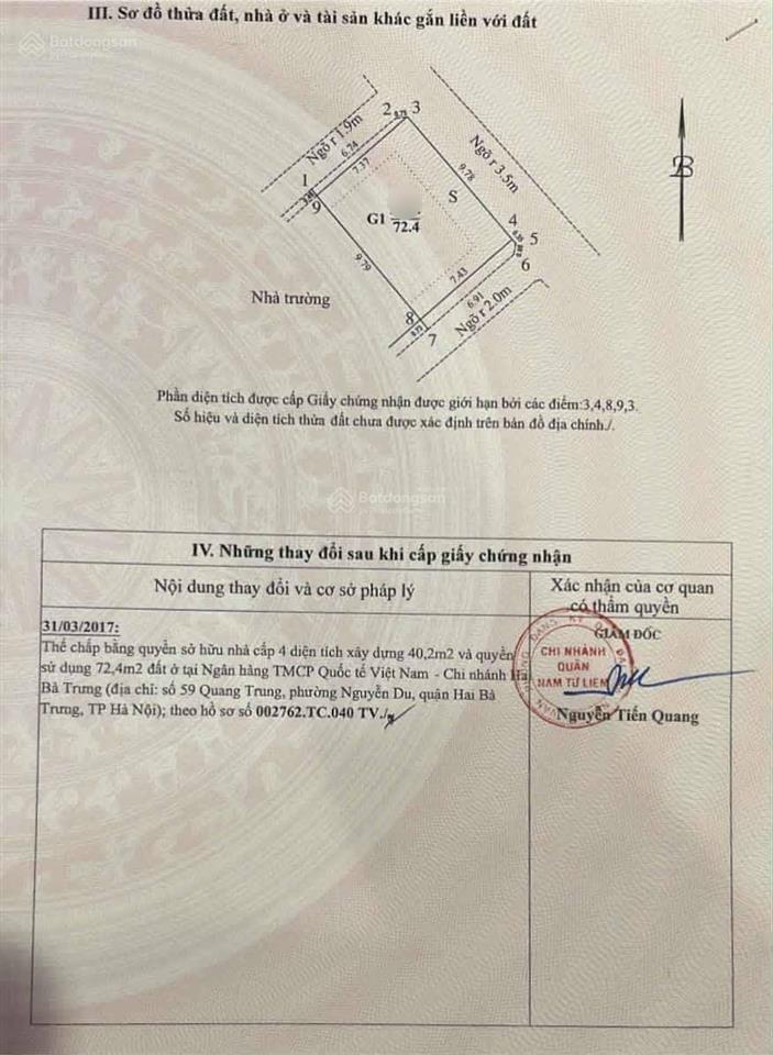 Bán nhà lô góc , lương thế vinh , ( trường đại học hà nội ) 77m2 , 5 tầng , 9mt  0962 039 ***