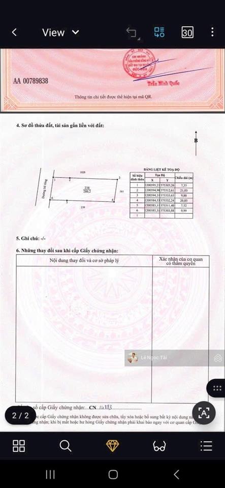 Đất sát 823d dt 10x28m giá 1tỷ750