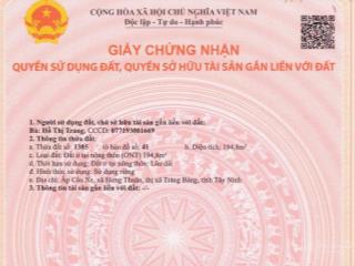 Chính chủ bán 195m2 đất full thổ cư, có shr, ngay chợ cầu xe, đường xe hơi, chỉ 560 triệu