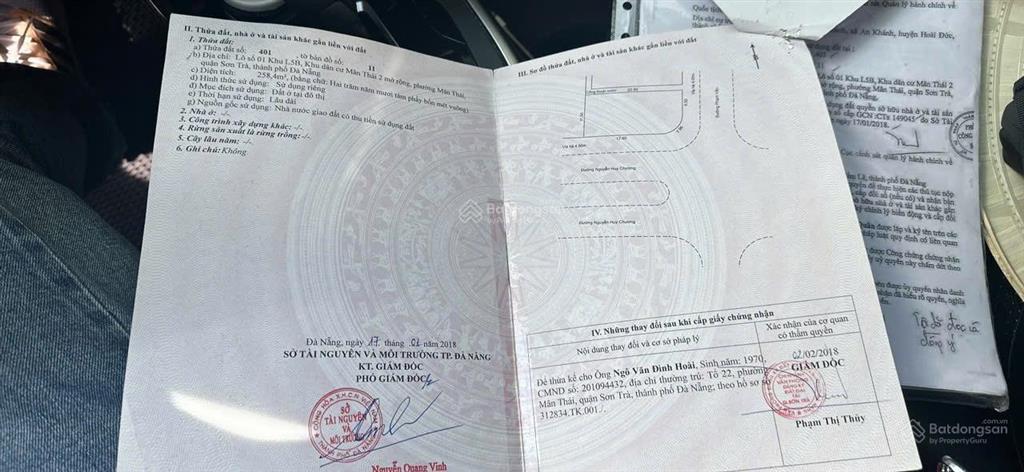 Bán góc 2 mặt tiền 258m2 nguyễn huy chương và phạm vấn gọi huy phan