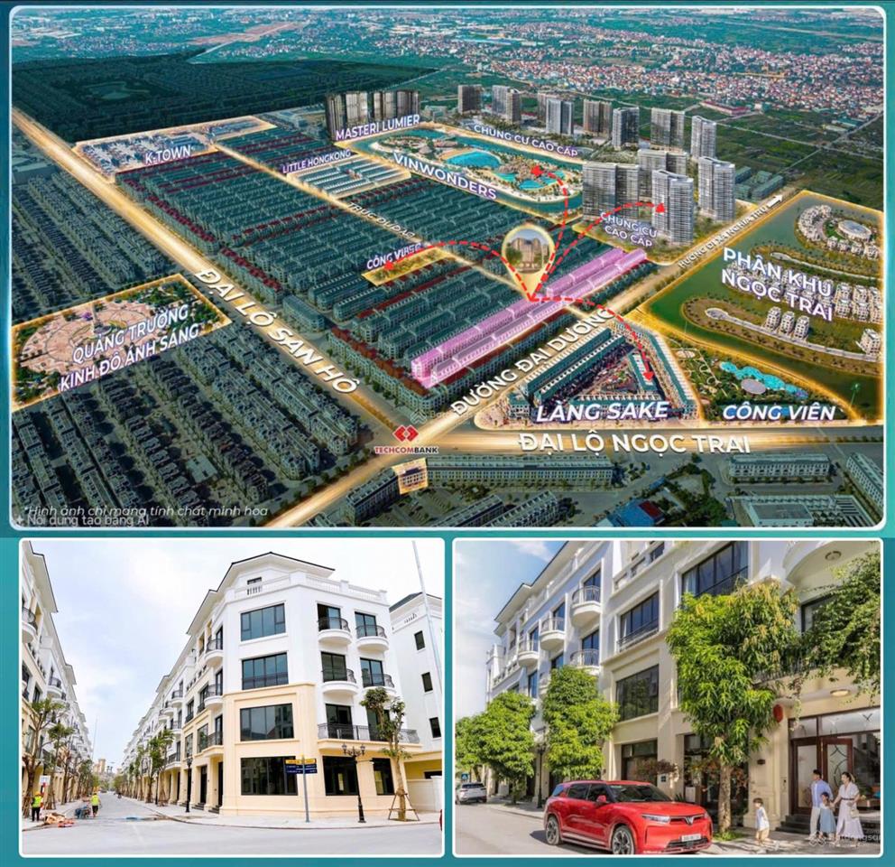 Duy nhất 1 căn liền kề san hô 20 vhop2 diện tích 70m2 xây dựng 275m2 giá 10,5 tỷ ck 21% + 1 xe vf9