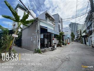 Bán đất hẻm đường sao biển vĩnh hải, nha trang, khánh hòa. phù hợp ở, đầu tư, xây căn hộ cho thuê..
