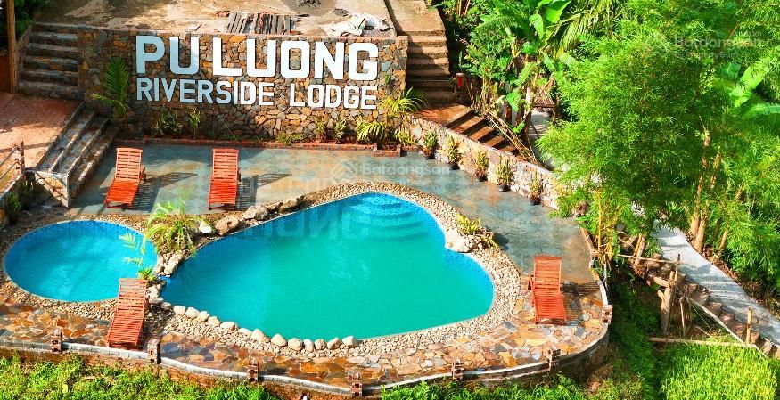 Bán khu nghỉ dưỡng **pu luong riverside lodge** 5000m2 gần thác hiêu, view suối, giá 18 tỷ