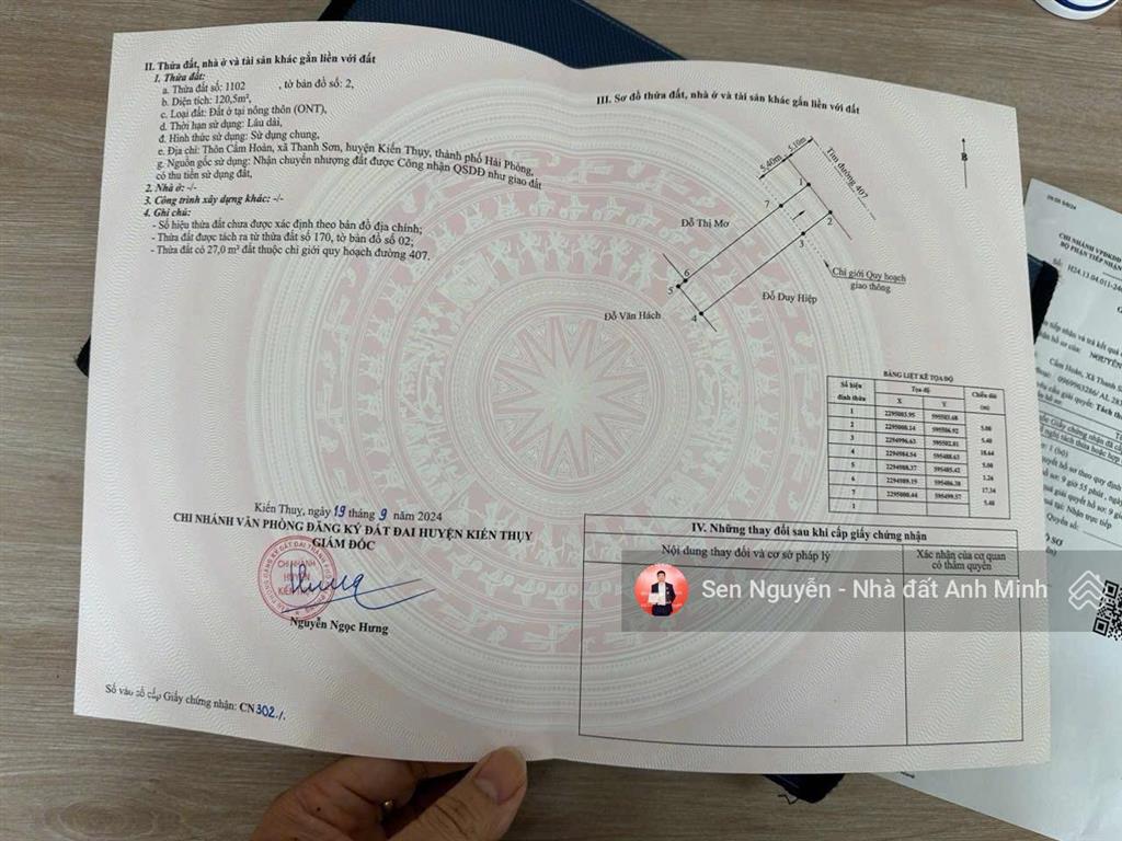 Bán lô đất gần chợ thanh sơn cách trung tâm huyện kiến thụy 100m, full tiện ích xung quanh