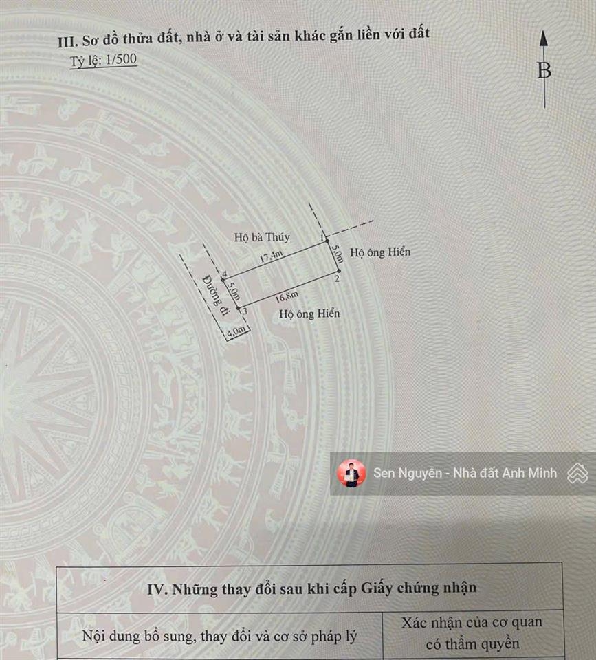 Bán lô đất trung nghĩa  hợp đức  đồ sơn  hải phòng  diện tích 85m2  ngang 5m