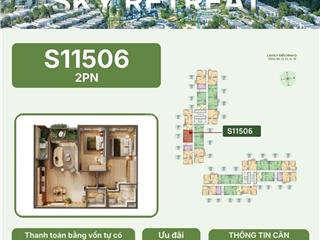 Căn hộ eco retreat 86m2 2pn 2wc, tầng đẹp, giá tốt, view sông bến lức, bàn giao nội thất cao cấp
