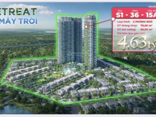 Căn hộ sky retreat 86m2 2pn 2wc view trọn đời biệt thự đảo và hồ thiên nga 1tỉ157 vốn tự có 0% 30th