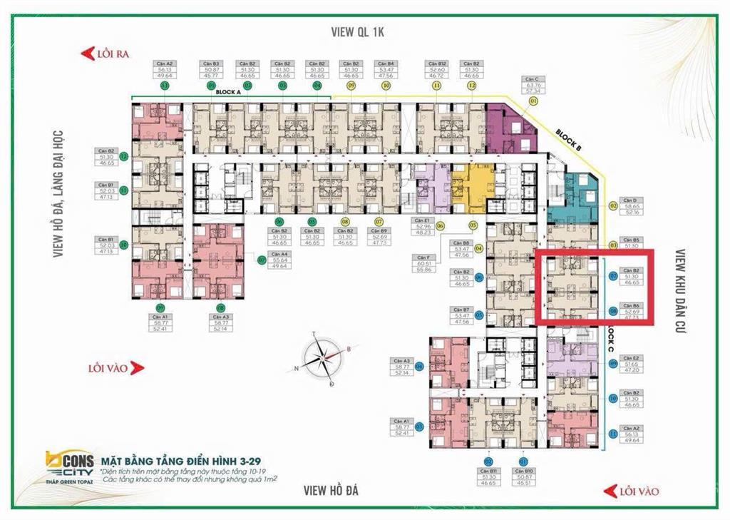 Bcons city  tháp green topaz căn 2pn 2wc giá 2,35 tỷ, tầng trung, view đẹp, có nh cho vay 70%
